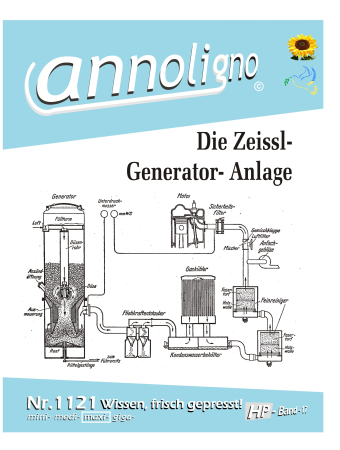 Zeissl Generator System von Hutter & Schrantz Bauart Beschreibung Bedienungsanleitung Wartungsanweisung Störungstabelle - annoligno 1121
